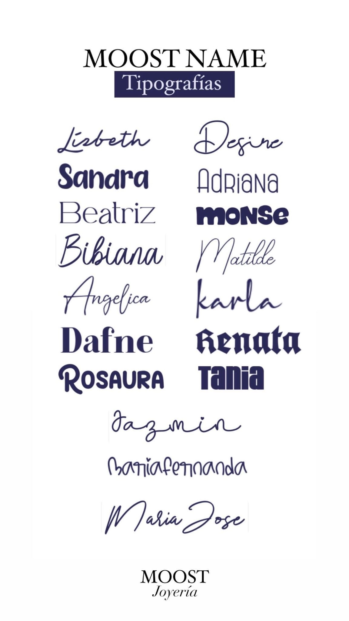 Nombre Personalizado Tipografía