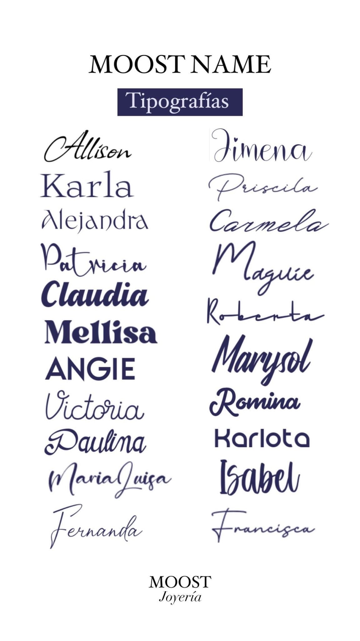 Nombre Personalizado Tipografía